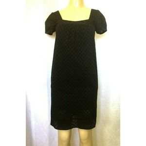 VINCE Dress Black Eyelet Square Neck Babydoll 4 S